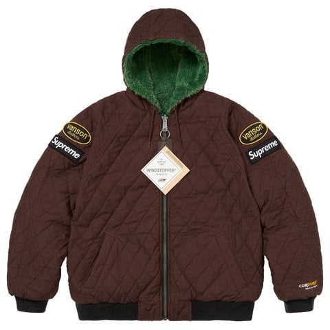 Supreme Supreme®/Vanson Leathers® Reversible Quilted Hooded Jacket - Brown