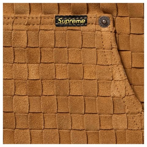 Supreme Woven Suede Hooded Work Jacket - Mustard