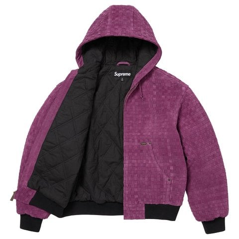 Woven Suede Hooded Work Jacket - SupremeCommunity