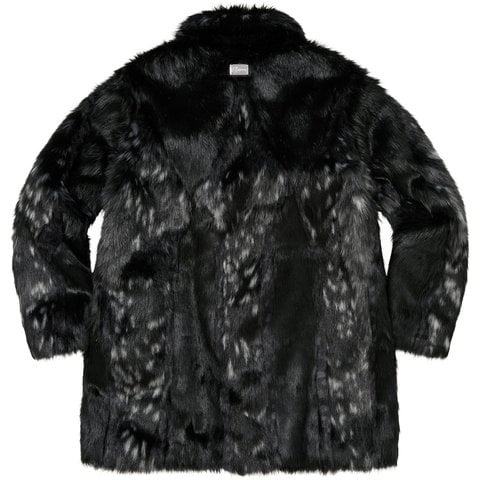 Supreme Lynx Faux Fur WINDSTOPPER® Overcoat - Black
