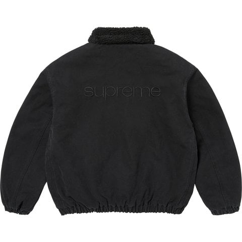 Supreme Faux Shearling Lined Bomber Jacket - Black