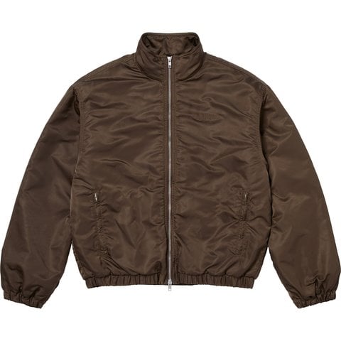 Supreme Stand Collar Lined Nylon Jacket - Brown