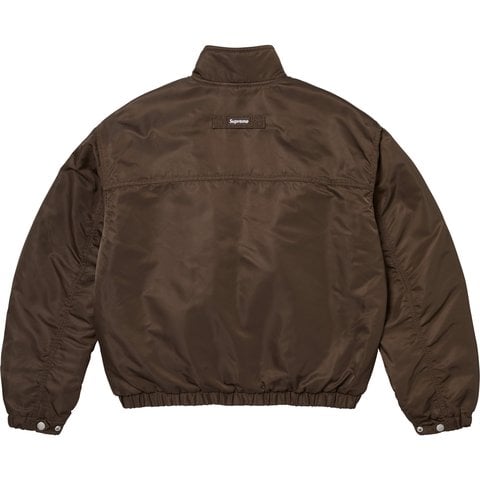 Supreme Stand Collar Lined Nylon Jacket - Brown