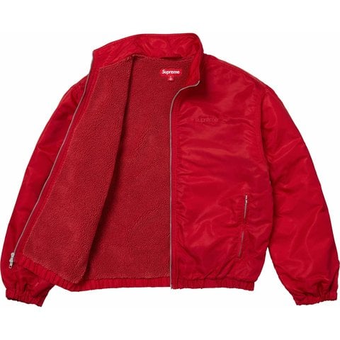 Supreme Stand Collar Lined Nylon Jacket - Red