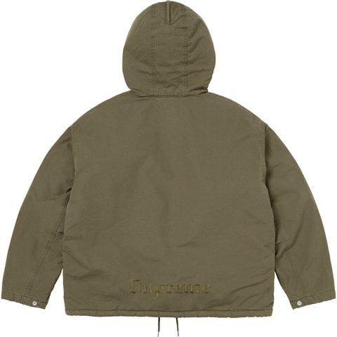 Supreme Fur Lined Hooded Field Jacket - Olive