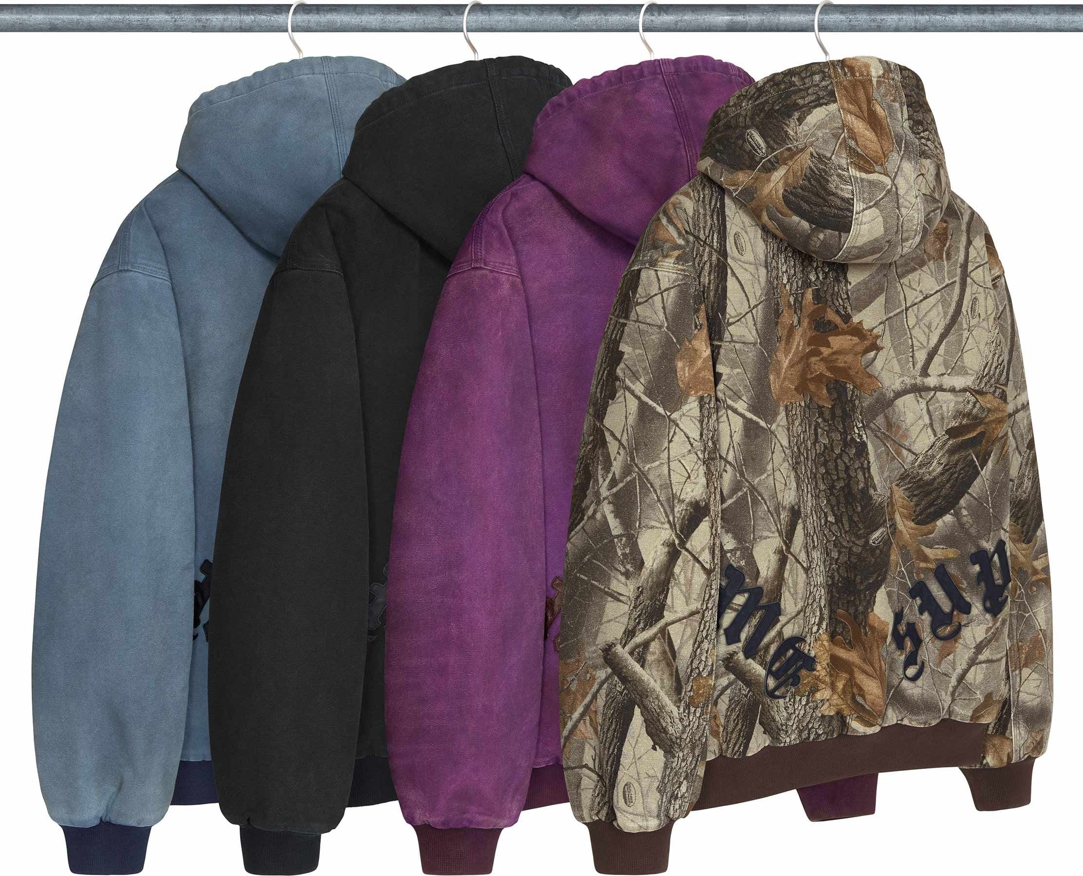 Leather Appliqué Hooded Work Jacket - SupremeCommunity