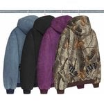 Leather Appliqué Hooded Work Jacket
