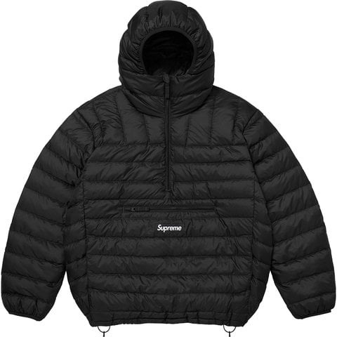 Supreme Micro Down Half Zip Hooded Pullover - Black