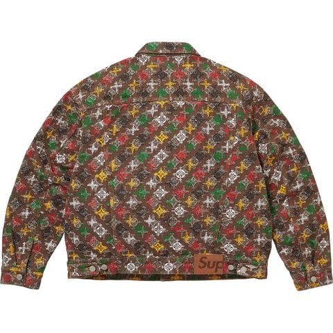 Supreme Overprint Jacquard Denim Trucker Jacket - Brown