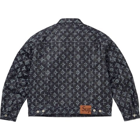 Supreme Overprint Jacquard Denim Trucker Jacket - Indigo