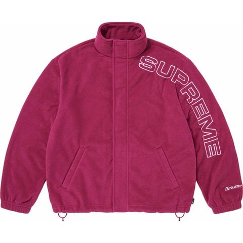 Supreme Spellout Embroidered Polartec® Jacket - Raspberry