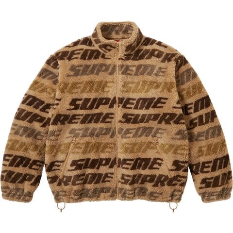 Supreme Repeat Jacquard Fleece Jacket - Tan