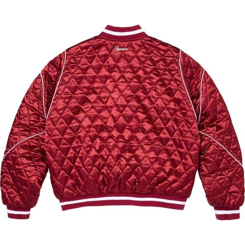 Supreme Supreme®/Champion® Quilted Satin Varsity Jacket - Dark Red