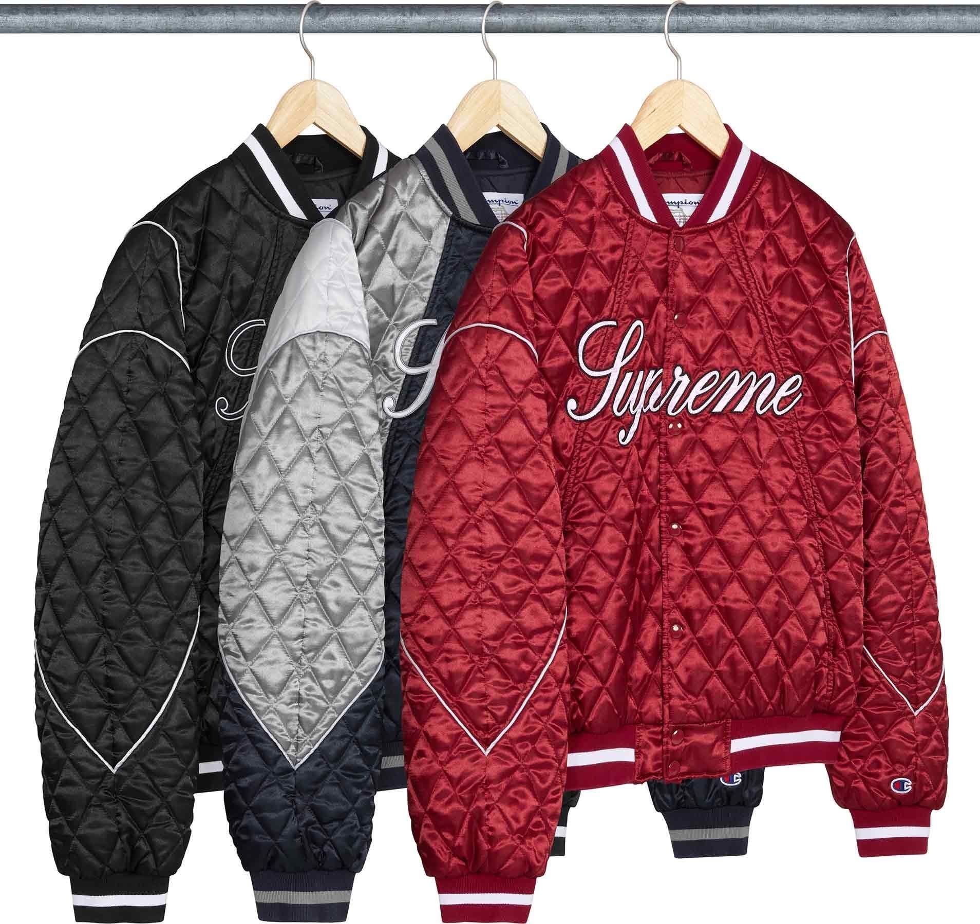 Supreme®/Champion® Quilted Satin Varsity Jacket - Supreme