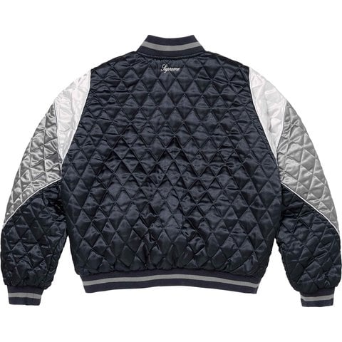 Supreme Supreme®/Champion® Quilted Satin Varsity Jacket - Navy