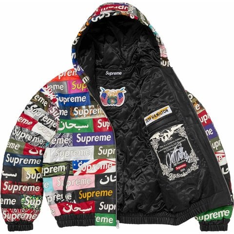 Supreme Supreme®/Jeff Hamilton® Box Logo Appliqué Hooded Leather Jacket - Multicolor