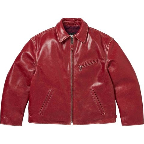 Supreme Supreme®/Schott® Distressed Leather Jacket - Red