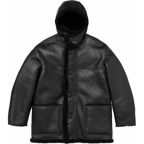 Supreme Supreme®/Schott® Hooded Shearling Coat - Black