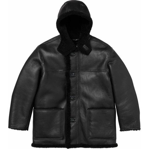 Supreme Supreme®/Schott® Hooded Shearling Coat - Black