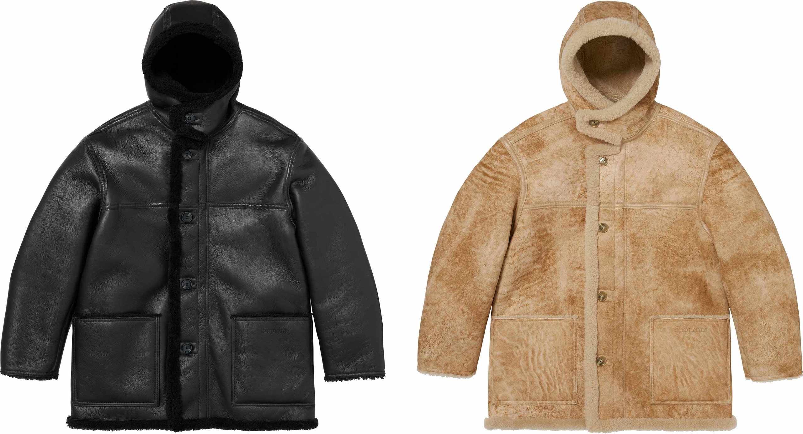 Supreme®/Schott® Hooded Shearling Coat - Supreme