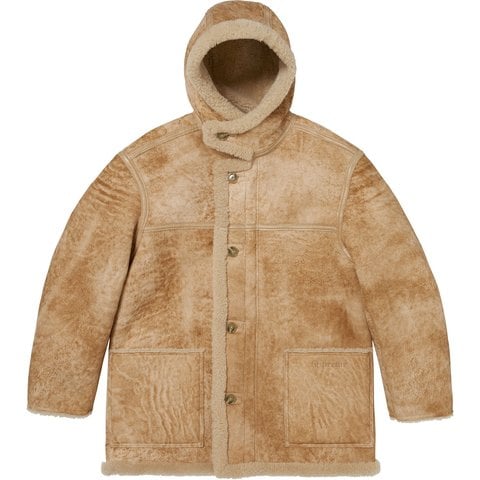 Supreme Supreme®/Schott® Hooded Shearling Coat - Tan