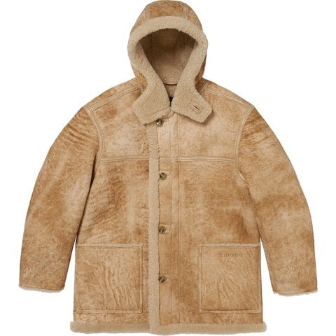 Supreme Supreme®/Schott® Hooded Shearling Coat - Tan