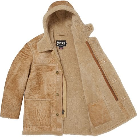 Supreme Supreme®/Schott® Hooded Shearling Coat - Tan