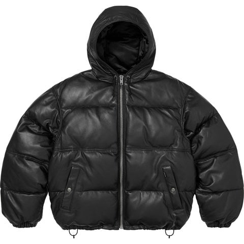 Supreme Supreme®/Schott® Leather Down Hooded Puffer Jacket - Black