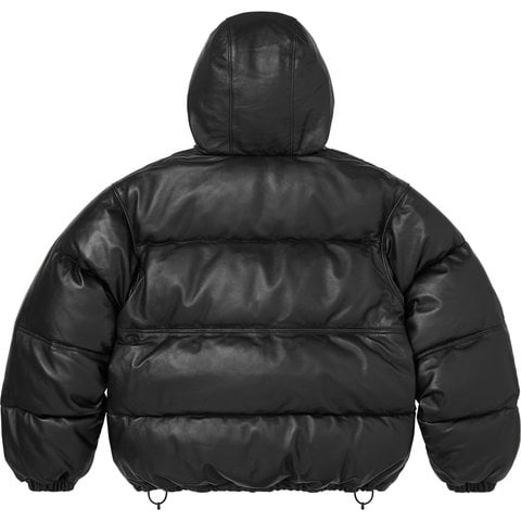 Supreme Supreme®/Schott® Leather Down Hooded Puffer Jacket - Black