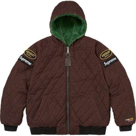 Supreme Supreme®/Vanson Leathers® Reversible Quilted Hooded Jacket - Brown