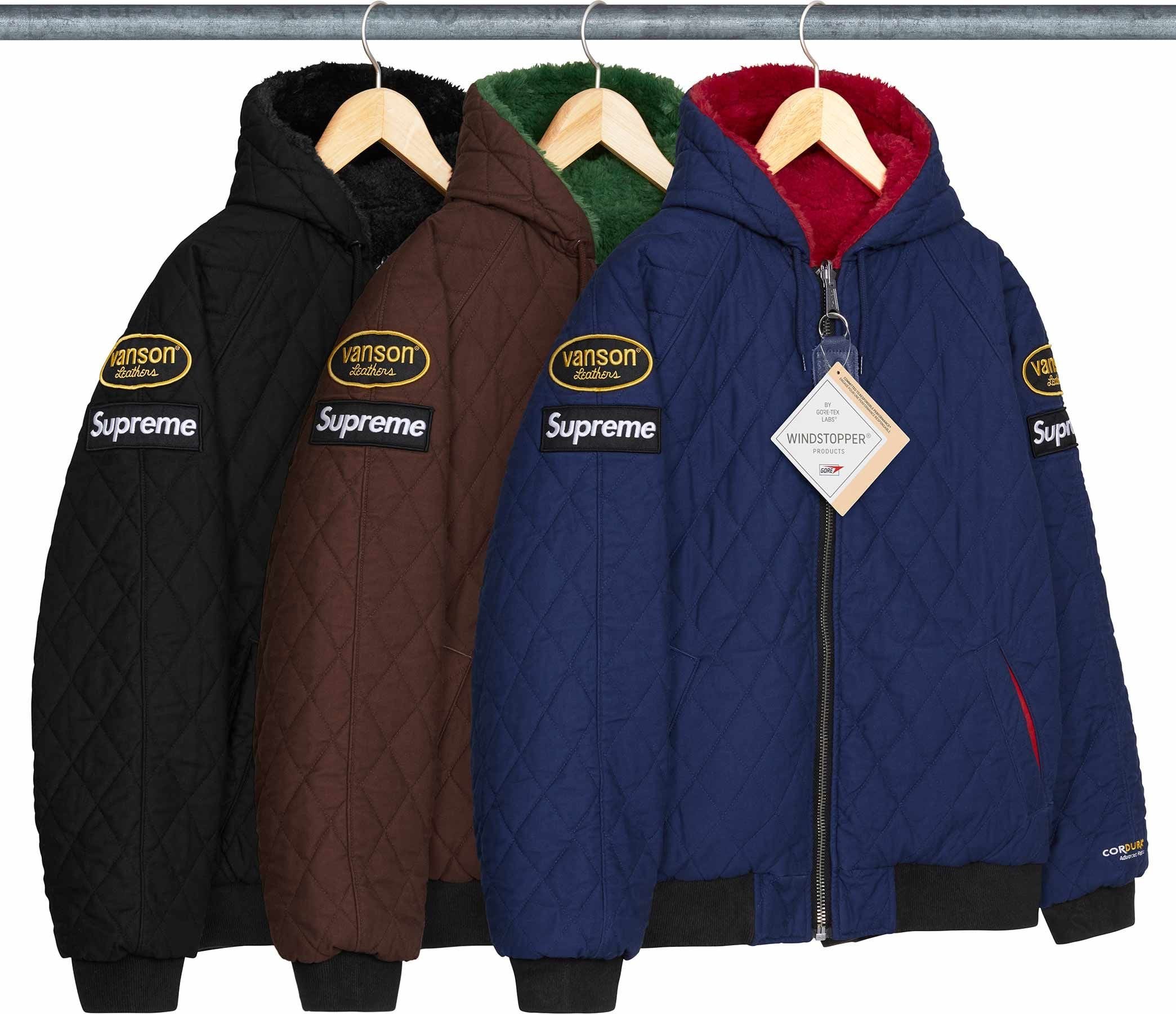 Supreme®/Vanson Leathers® Reversible Quilted Hooded Jacket - Supreme
