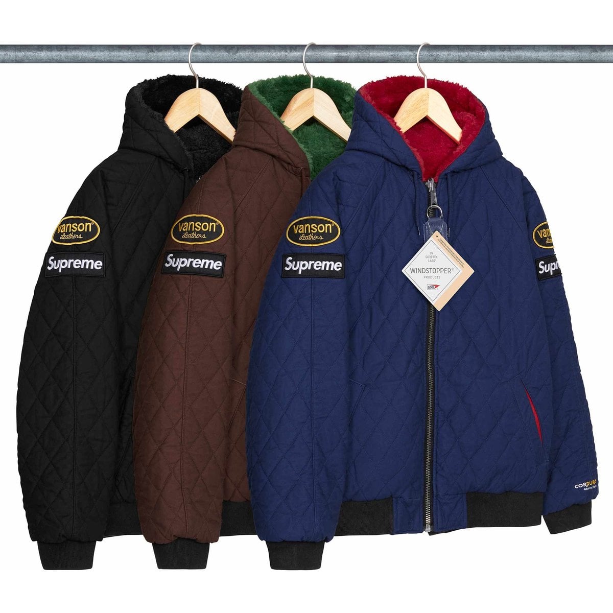 Supreme®/Vanson Leathers® Reversible Quilted Hooded Jacket