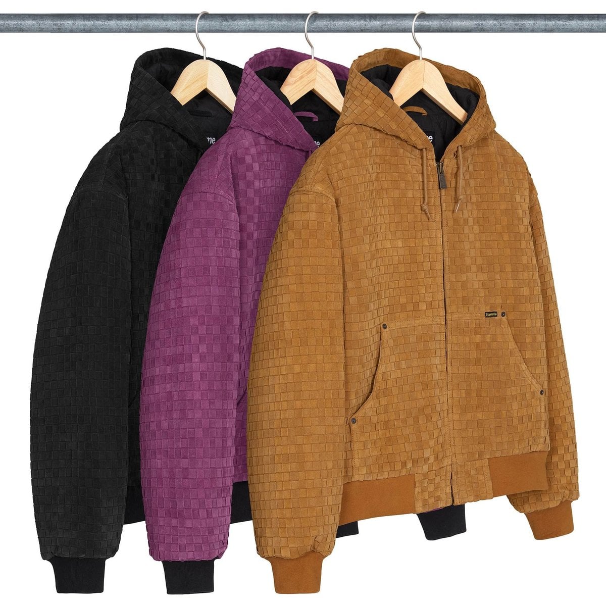 Woven Suede Hooded Work Jacket