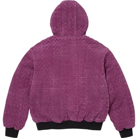 Supreme Woven Suede Hooded Work Jacket - Purple