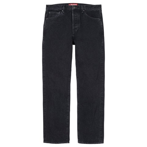 Supreme Slim Straight Selvedge Jean - Washed Black