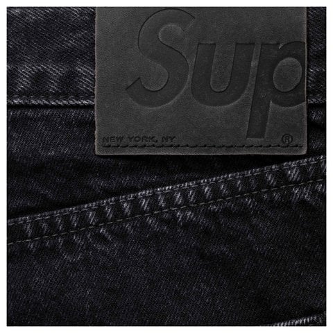 Supreme Slim Straight Selvedge Jean - Washed Black