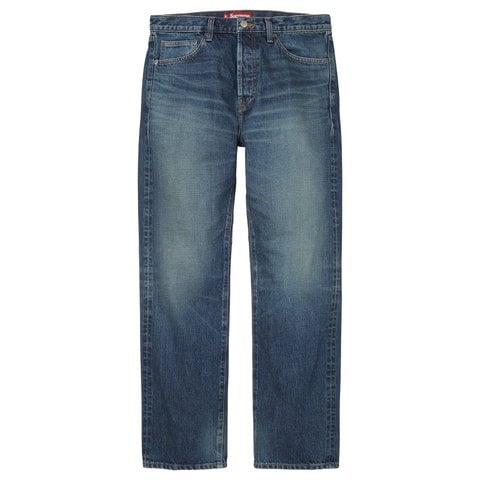 Supreme Slim Straight Selvedge Jean - Washed Indigo