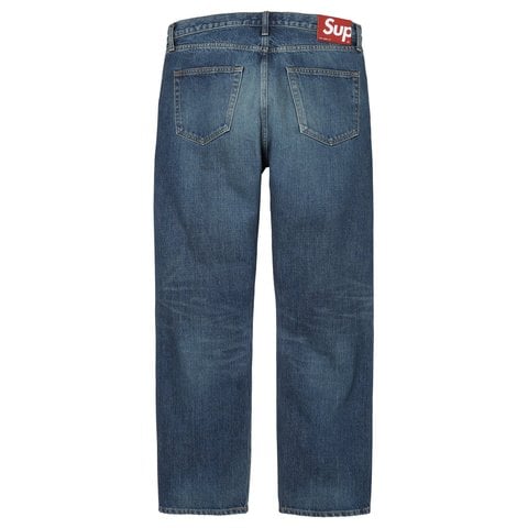 Supreme Slim Straight Selvedge Jean - Washed Indigo
