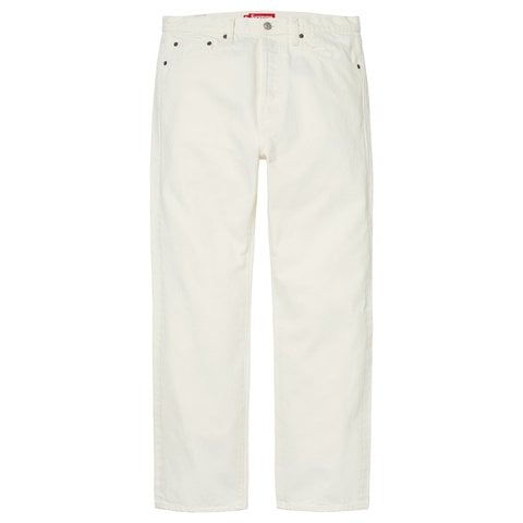 Supreme Slim Straight Selvedge Jean - White