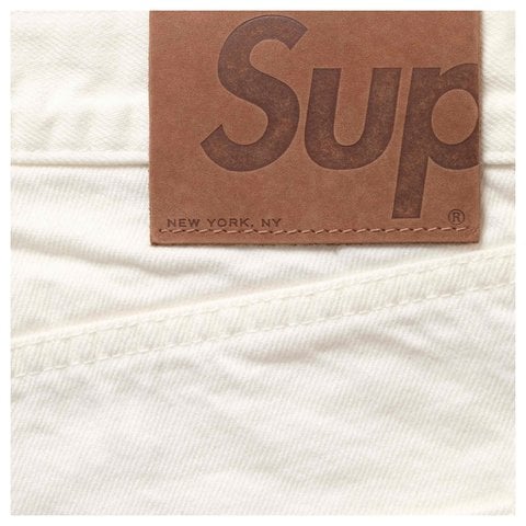 Supreme Slim Straight Selvedge Jean - White