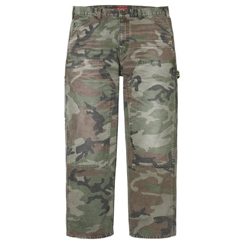 Supreme Worn Double Knee Painter Pant - Woodland Camo