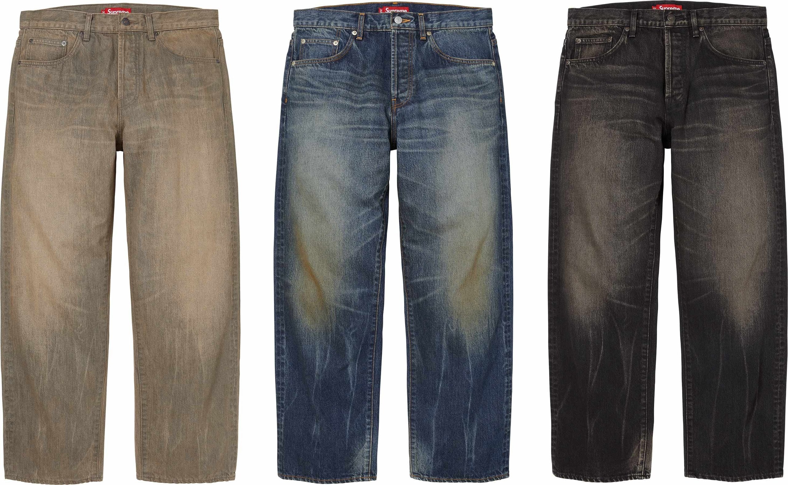Distressed Loose Fit Selvedge Jean - Supreme