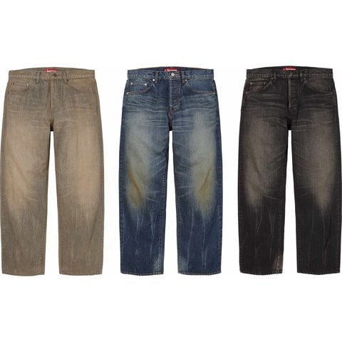 Supreme Distressed Loose Fit Selvedge Jean
