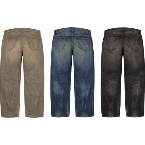 Supreme Distressed Loose Fit Selvedge Jean - Group Shots