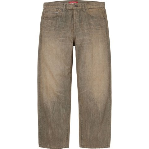 Supreme Distressed Loose Fit Selvedge Jean - Washed Grey