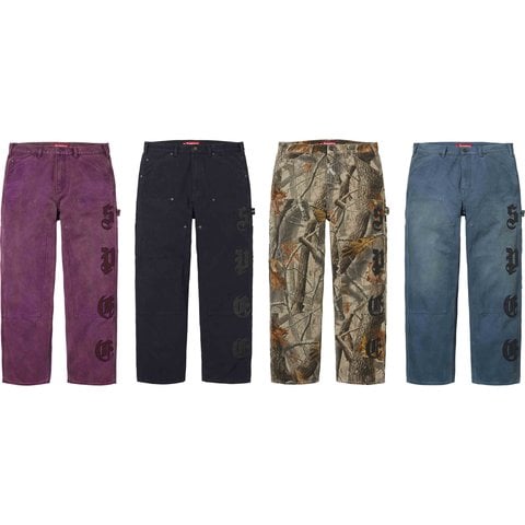 Supreme Leather Appliqué Double Knee Painter Pant - Group Shots