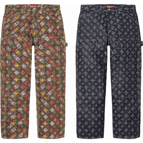 Supreme Overprint Jacquard Double Knee Denim Painter Pant