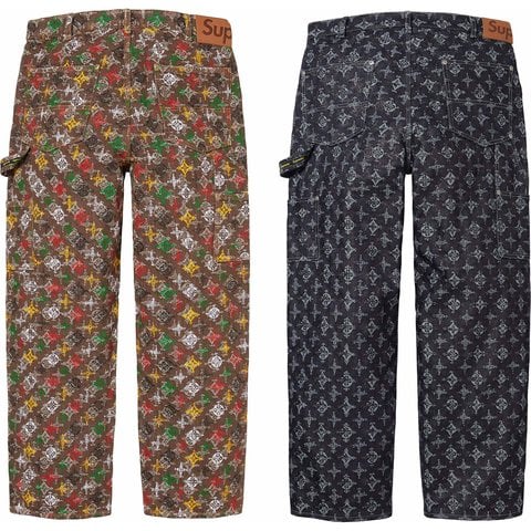 Supreme Overprint Jacquard Double Knee Denim Painter Pant - Group Shots