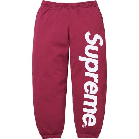 Supreme Satin Appliqué Sweatpant - Raspberry