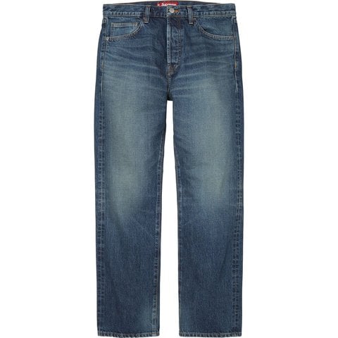 Supreme Slim Straight Selvedge Jean - Washed Indigo
